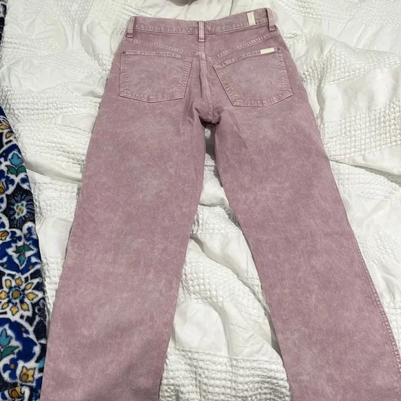 7 for all Mankind Lilac Straight Crop Jeans - Picture 7 of 8